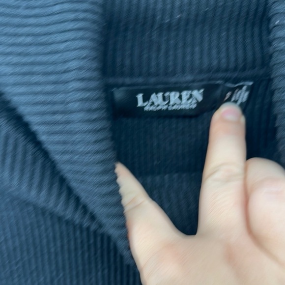 Lauren Ralph Lauren Black Cowl Turtleneck Waffle Knit Sweater Size SP - Picture 2 of 16